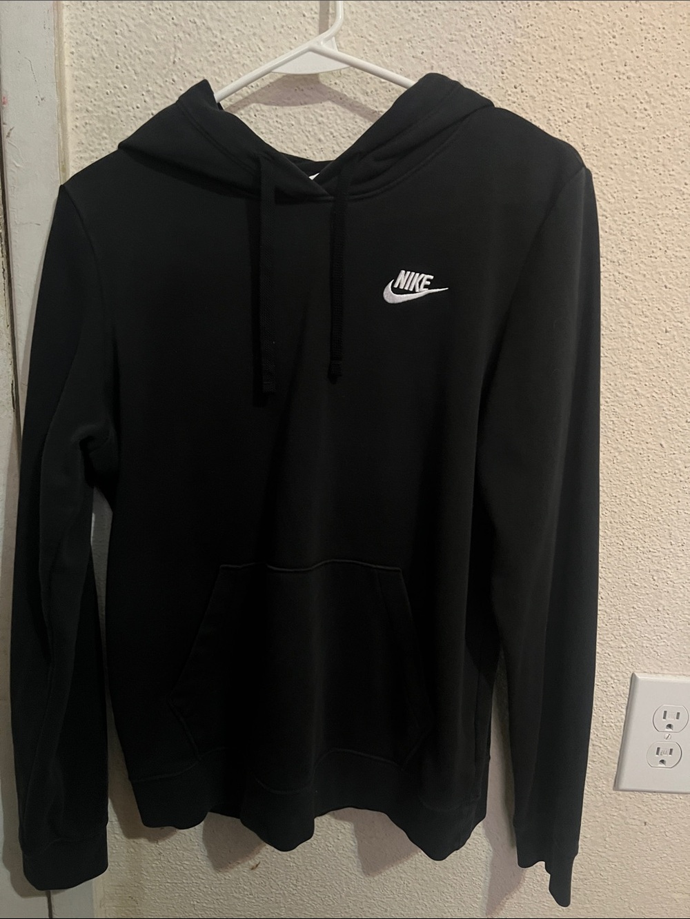 Nike Black Pullover Hoodie with White Swoosh